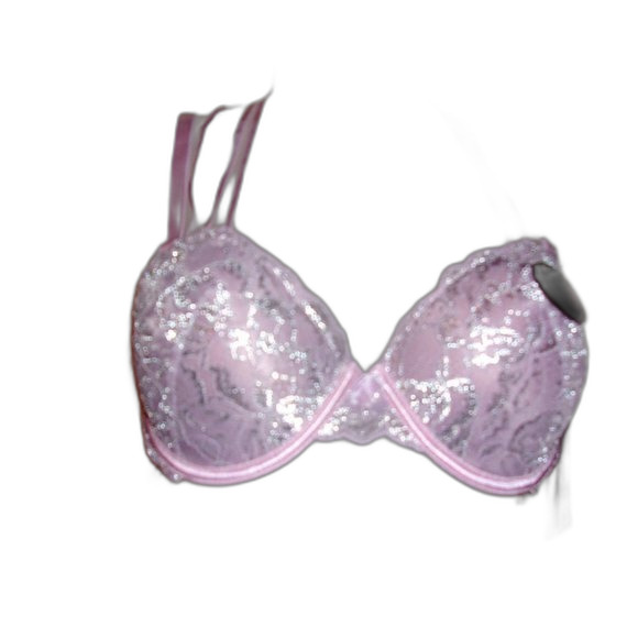 Youmita 32B Seafog Metallic Lace Bra & Small Caged Coordinating Boyshort NWT - Picture 3 of 10